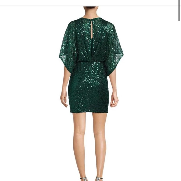 *PRICE DROP!!* Jessica Howard Dolman Sleeve Boat Neck Sequin Blouson Dress - Picture 2 of 2